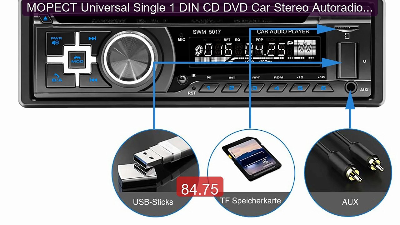 MOPECT Universal Single 1 DIN CD DVD Car Stereo Autoradio MP3 ... -- Best Buy 2026 | Great Quality!