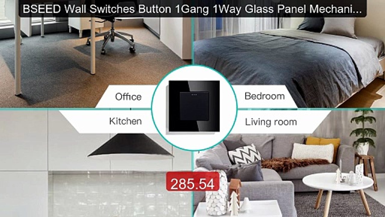 BSEED Wall Switches Button 1Gang 1Way Glass Panel Mechanical Light ... -- Top Rated 2026 | Buy Now!