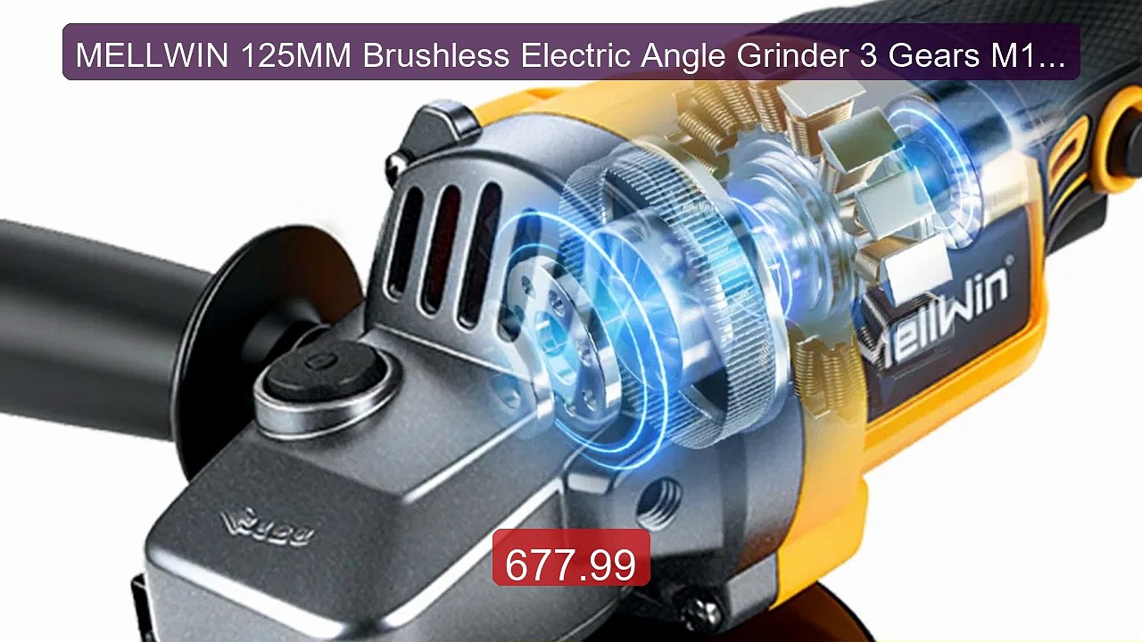 MELLWIN 125MM Brushless Electric Angle Grinder 3 Gears M14 ... -- Top Pick 2026 | Unbeatable Price!