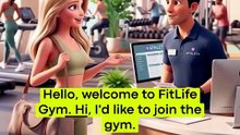 JOINING A GYM 💪 Easy English Conversation #shorts