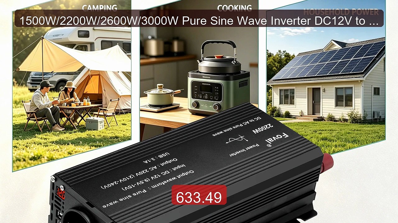 1500W/2200W/2600W/3000W Pure Sine Wave Inverter DC12V to AC... -- Top Pick 2026 | Unbeatable Price!
