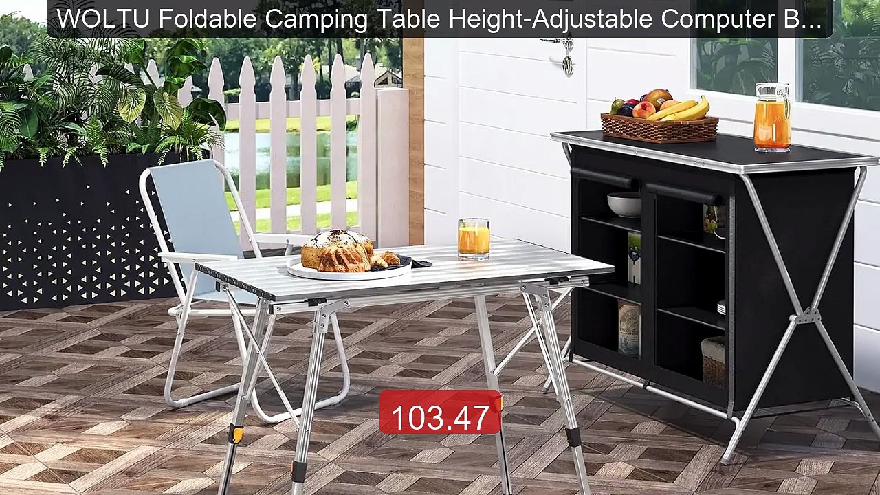 WOLTU Foldable Camping Table Height-Adjustable Computer Bed Table F... -- Top Rated 2026 | Buy Now!