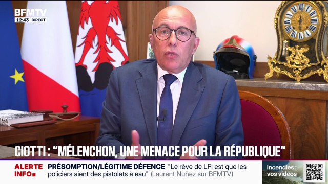 Présidentielle 2027: Jean-Luc Mélenchon est un danger extrême pour la République , déclare Eric Ciotti, maire UDR de Nice