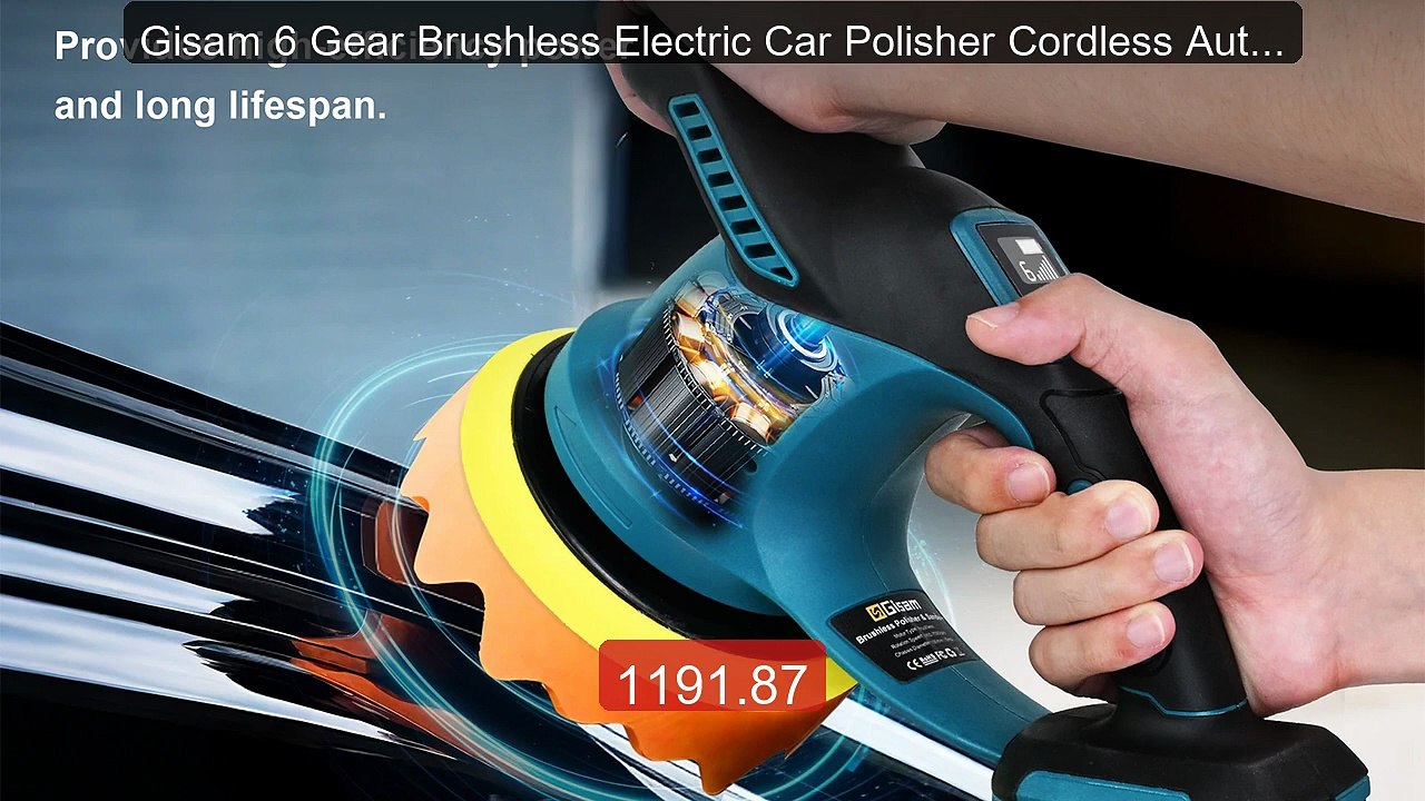 Gisam 6 Gear Brushless Electric Car Polisher Cordless Auto Ca... -- Amazing Value 2026 | Must Have!