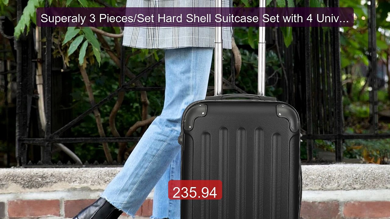 Superaly 3 Pieces/Set Hard Shell Suitcase Set with 4 Univer... -- Top Pick 2026 | Unbeatable Price!