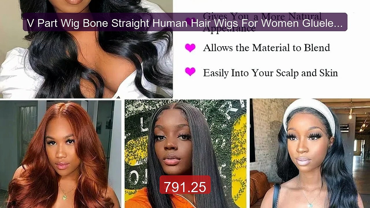 V Part Wig Bone Straight Human Hair Wigs For Women Glueless Br... -- Hot Deal 2026 | Limited Offer!