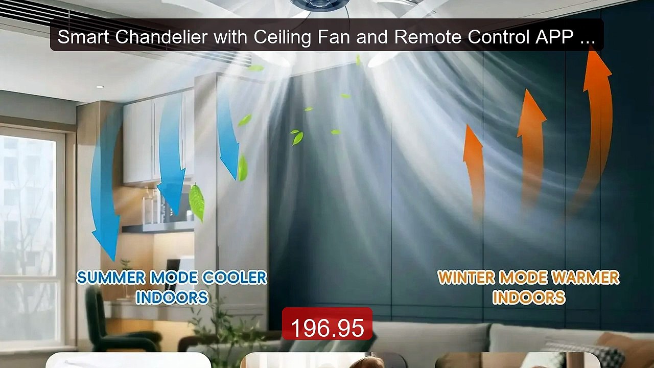 Smart Chandelier with Ceiling Fan and Remote Control APP Bedr... -- Amazing Value 2026 | Must Have!