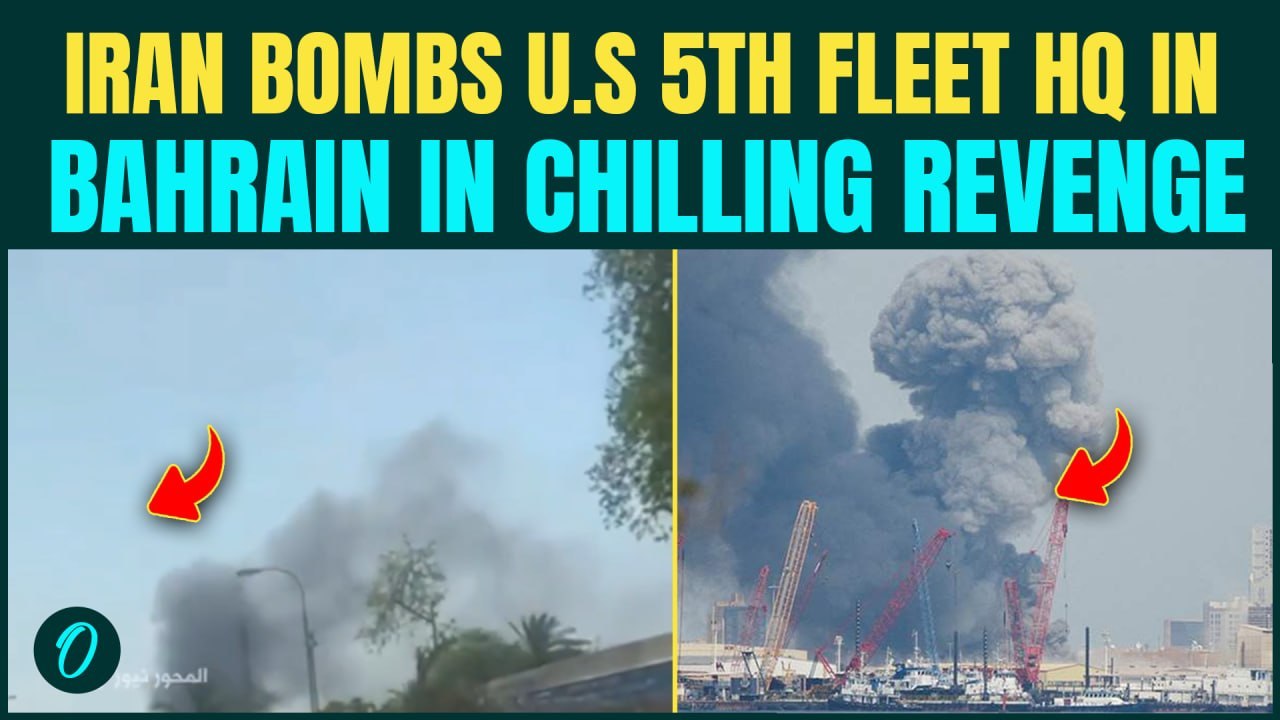 Smoke Engulfs U.S 5th Fleet In Bahrain After Iran’s Ballistic Missile Strike; Warns Trump For Future