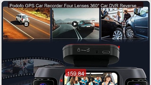 Podofo GPS Car Recorder Four Lenses 360° Car DVR Reverse Parking As... Top Rated 2026 | Buy Now!