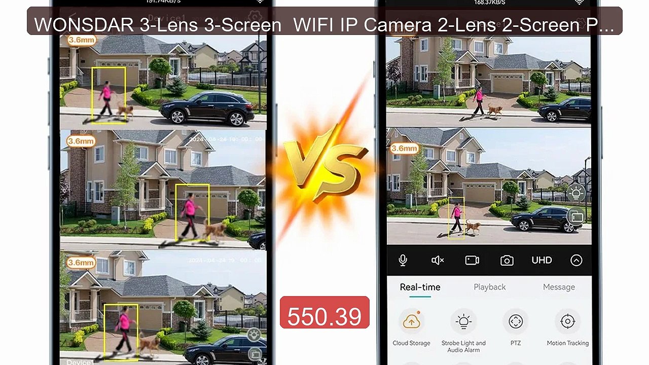 WONSDAR 3-Lens 3-Screen  WIFI IP Camera 2-Lens 2-Screen PTZ Camera... -- Best Deal 2026 | Shop Now!
