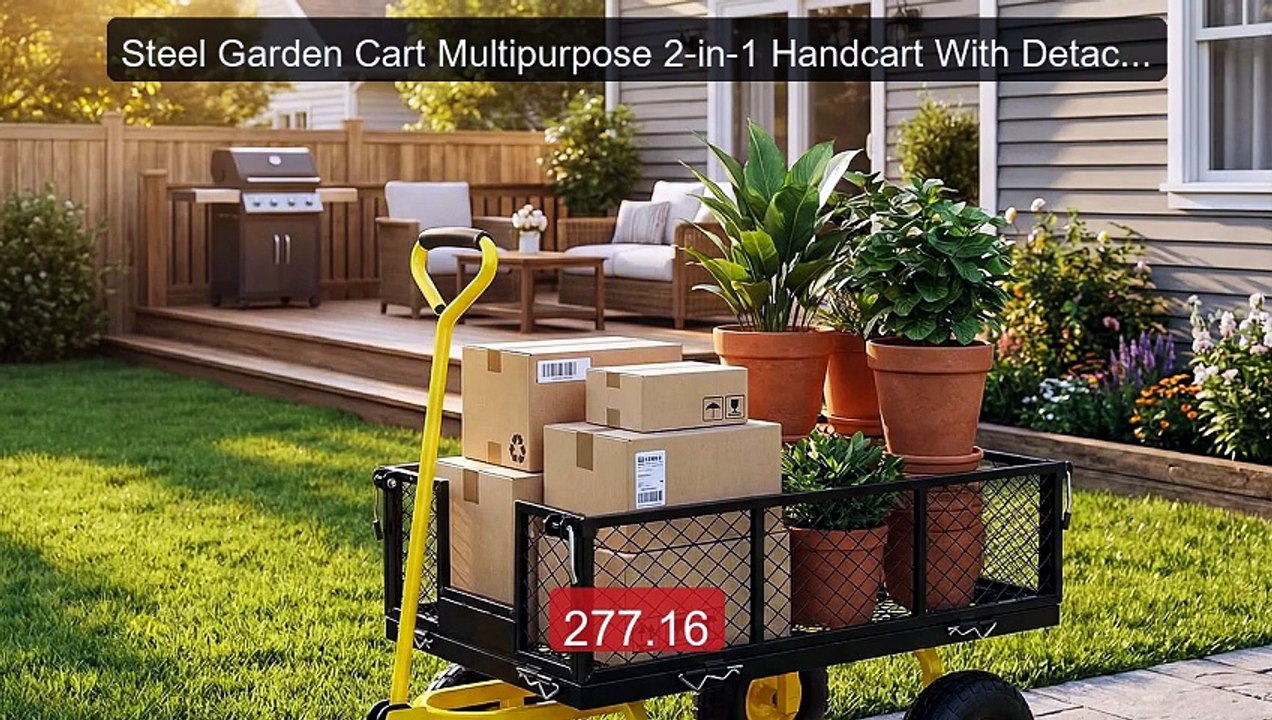 Steel Garden Cart Multipurpose 2-in-1 Handcart With Detachable Mes... -- Best Deal 2026 | Shop Now!