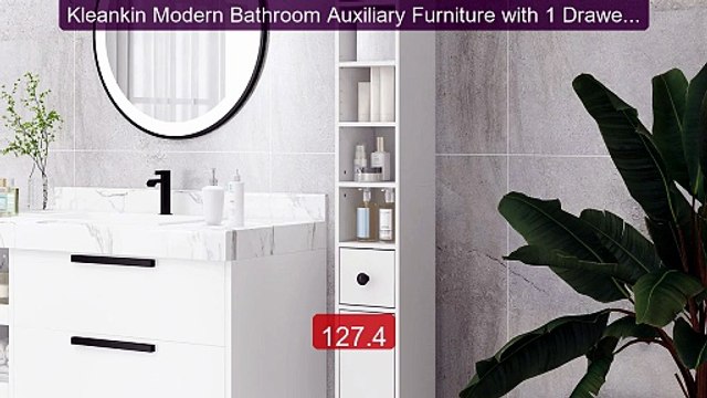 Kleankin Modern Bathroom Auxiliary Furniture with 1 Drawer, 5 ... Hot Deal 2026 | Limited Offer!