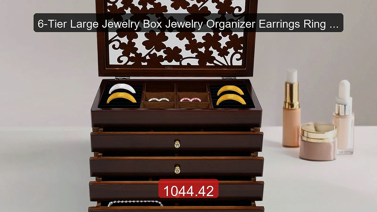 6-Tier Large Jewelry Box Jewelry Organizer Earrings Ring Drawe... -- Hot Deal 2026 | Limited Offer!