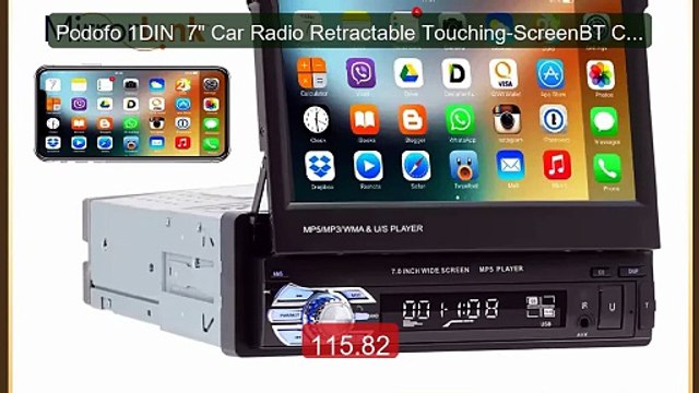 Podofo 1DIN 7 Car Radio Retractable Touching-ScreenBT Car Mu... Best Buy 2026 | Great Quality!