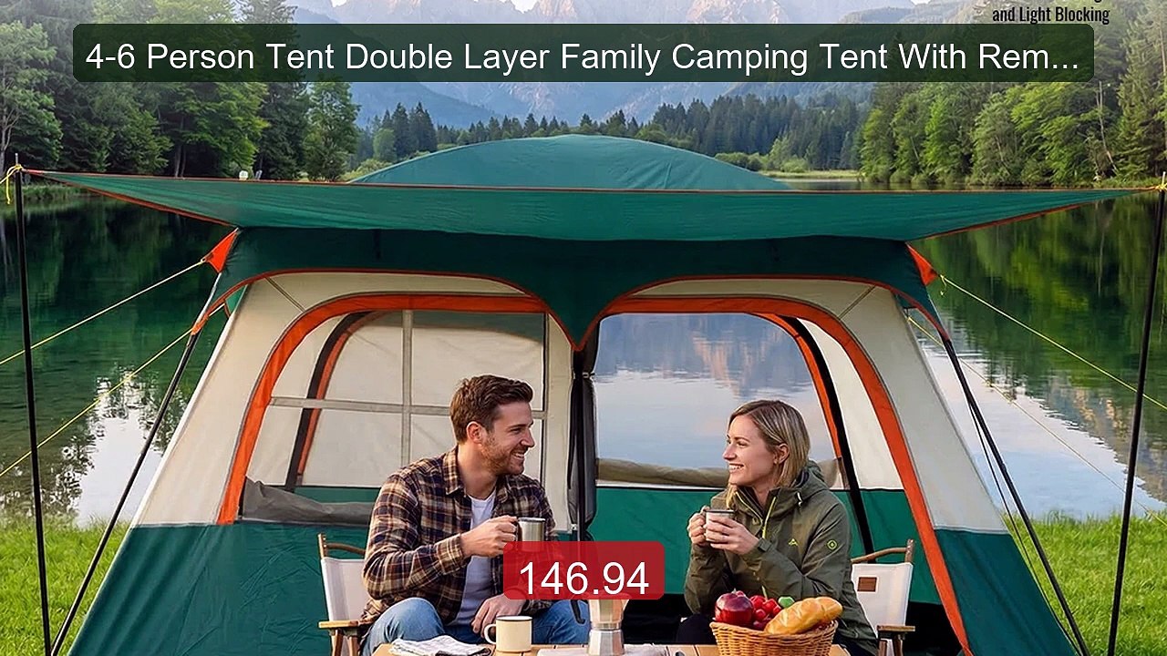 4-6 Person Tent Double Layer Family Camping Tent With Removab... -- Amazing Value 2026 | Must Have!