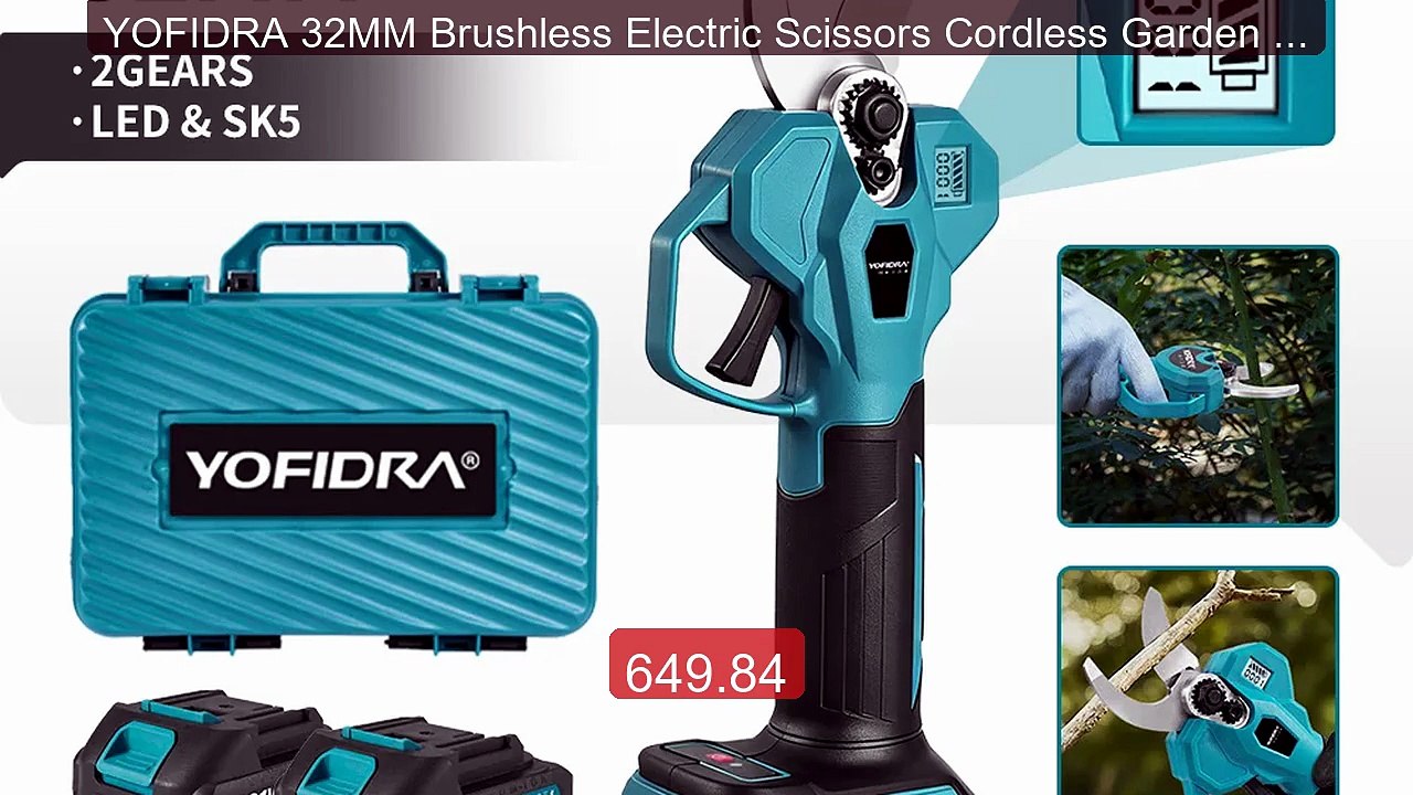 YOFIDRA 32MM Brushless Electric Scissors Cordless Garden Pruni... -- Hot Deal 2026 | Limited Offer!