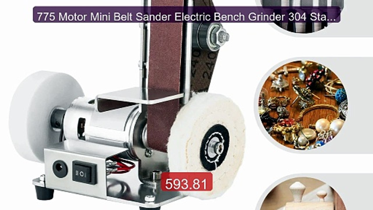 775 Motor Mini Belt Sander Electric Bench Grind...