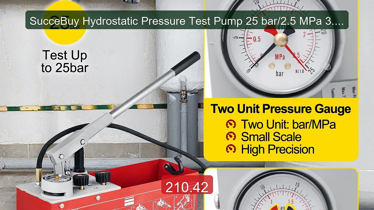 SucceBuy Hydrostatic Pressure Test Pump 25 bar/2.5 MPa 3.2 Gallon ... -- Best Deal 2026 | Shop Now!