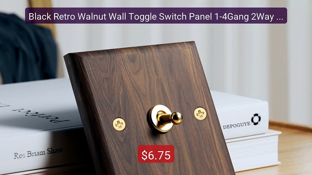 Black Retro Walnut Wall Toggle Switch Panel 1-4Gang 2Way Solid... -- Hot Deal 2026 | Limited Offer!