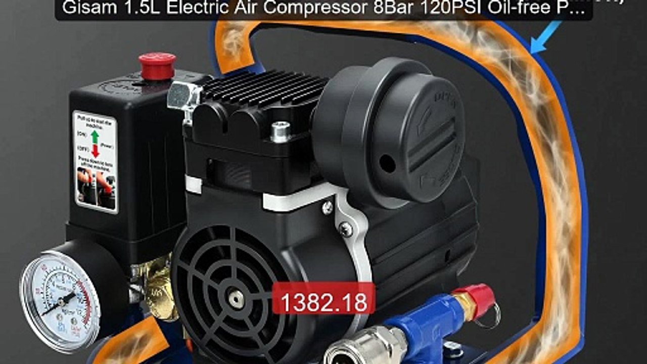 Gisam 1.5L Electric Air Compressor 8Bar 120PSI Oil-free Portable C... -- Best Deal 2026 | Shop Now!