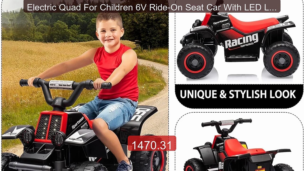 Electric Quad For Children 6V Ride-On Seat Car With LED Lights & Mu... -- Top Rated 2026 | Buy Now!