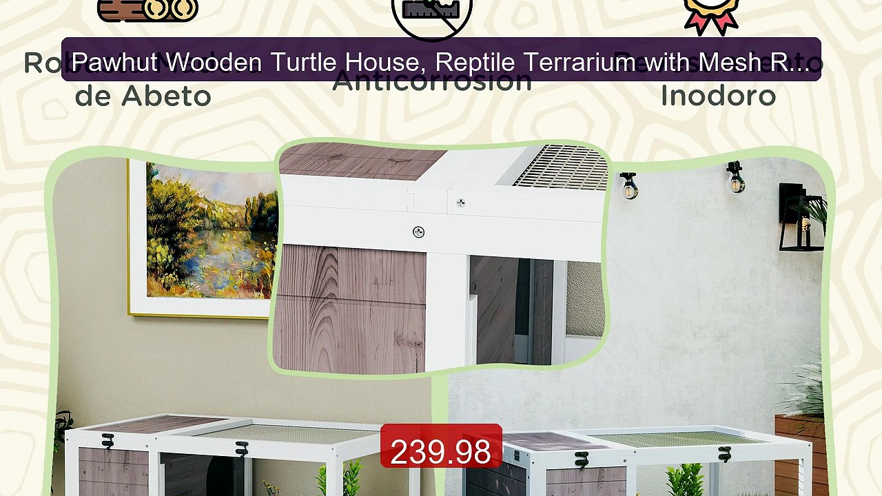 Pawhut Wooden Turtle House, Reptile Terrarium with Mesh Roof, Remov... -- Top Rated 2026 | Buy Now!