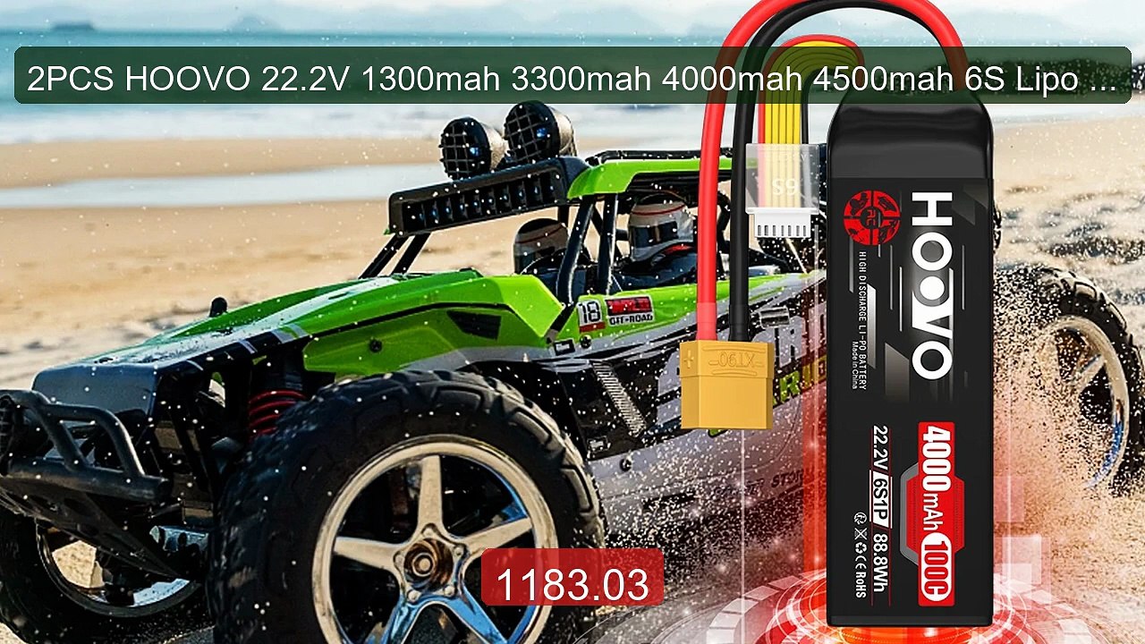 2PCS HOOVO 22.2V 1300mah 3300mah 4000mah 4500mah 6S Lipo Batt... -- Amazing Value 2026 | Must Have!