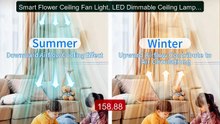 Smart Flower Ceiling Fan Light, LED Dimmable Ceiling Lamp, Rem... -- Hot Deal 2026 | Limited Offer!