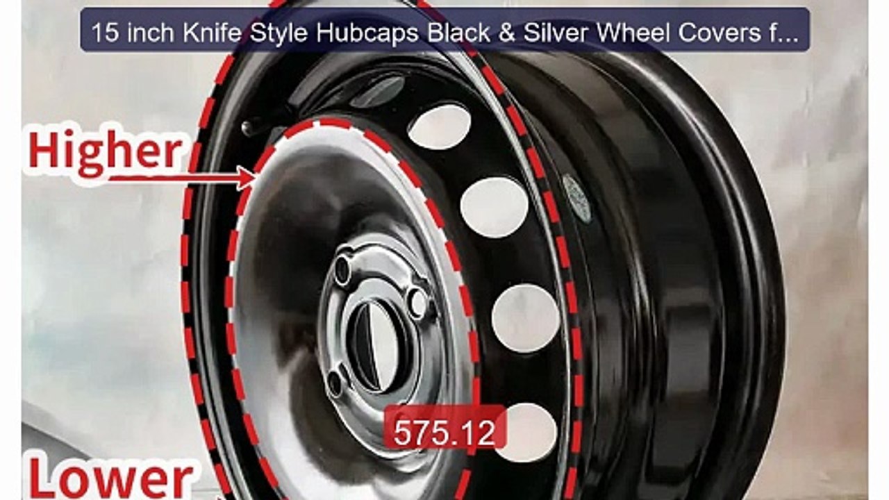 15 inch Knife Style Hubcaps Black & Silver Wheel Covers for C... -- Amazing Value 2026 | Must Have!
