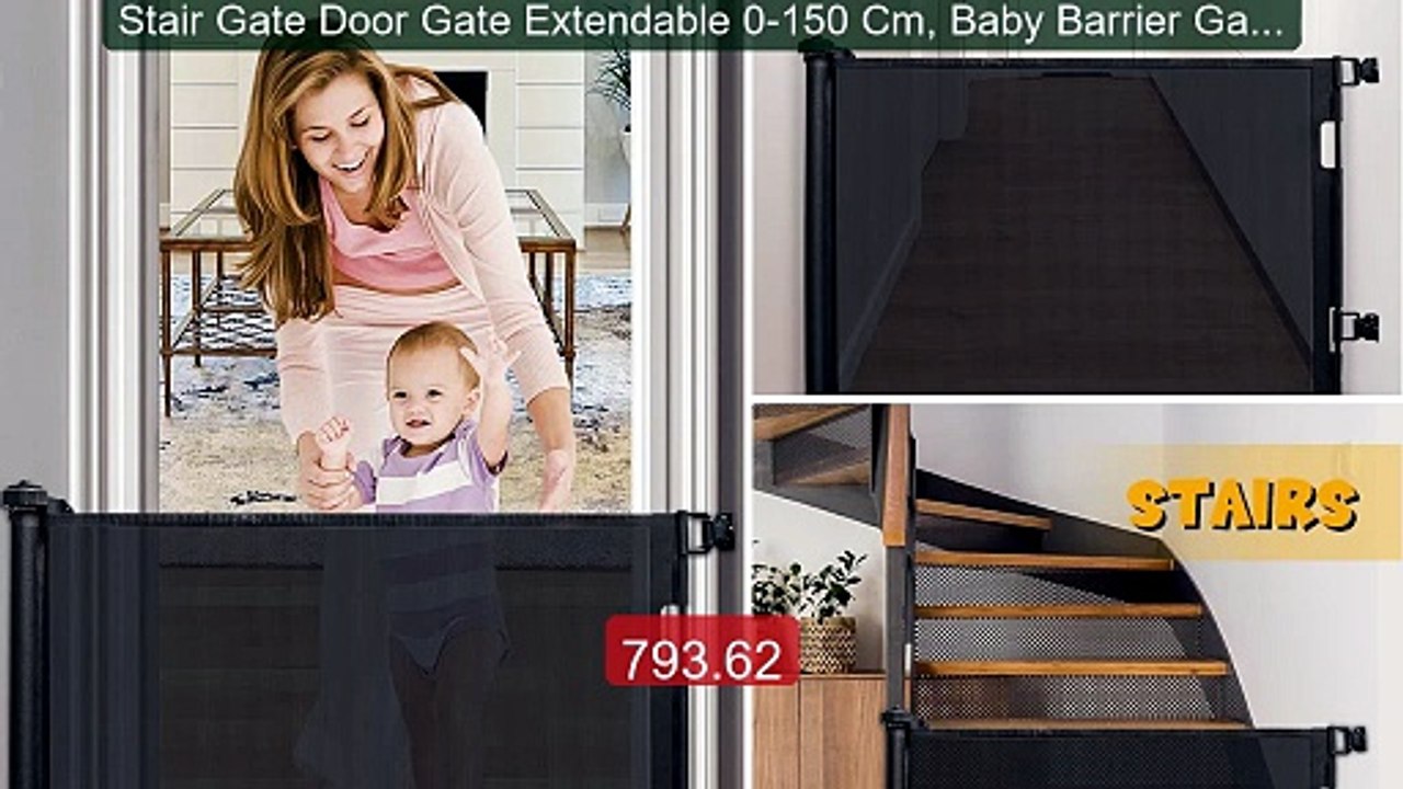 Stair Gate Door Gate Extendable 0-150 Cm, Baby Barrier Gate Sa... -- Hot Deal 2026 | Limited Offer!
