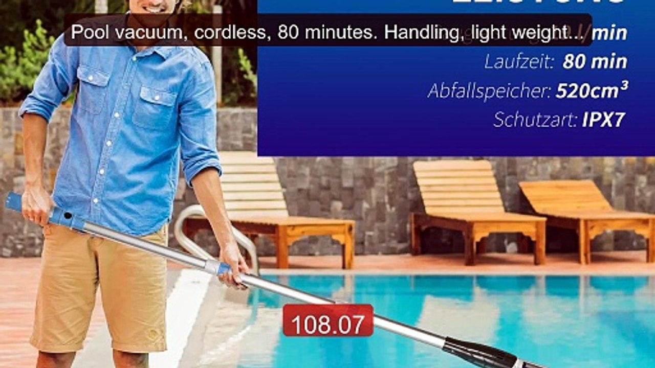 Pool vacuum, cordless, 80 minutes. Handling, light weight: 800... -- Best Buy 2026 | Great Quality!