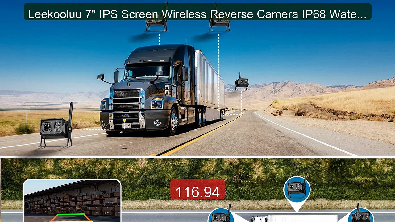 Leekooluu 7" IPS Screen Wireless Reverse Camera IP68 Waterproof Inf... -- Top Rated 2026 | Buy Now!