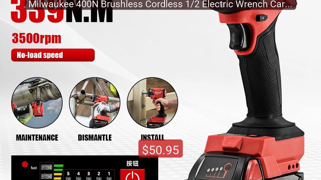 Milwaukee 400N Brushless Cordless 1/2 Electric Wrench Car T... Top Pick 2026 | Unbeatable Price!