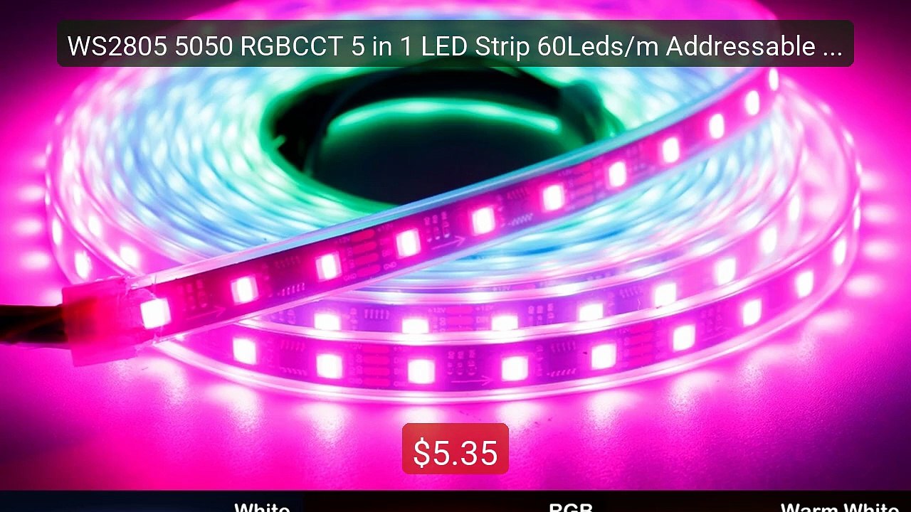 WS2805 5050 RGBCCT 5 in 1 LED Strip 60Leds/m Addressable 1IC Contr... -- Best Deal 2026 | Shop Now!