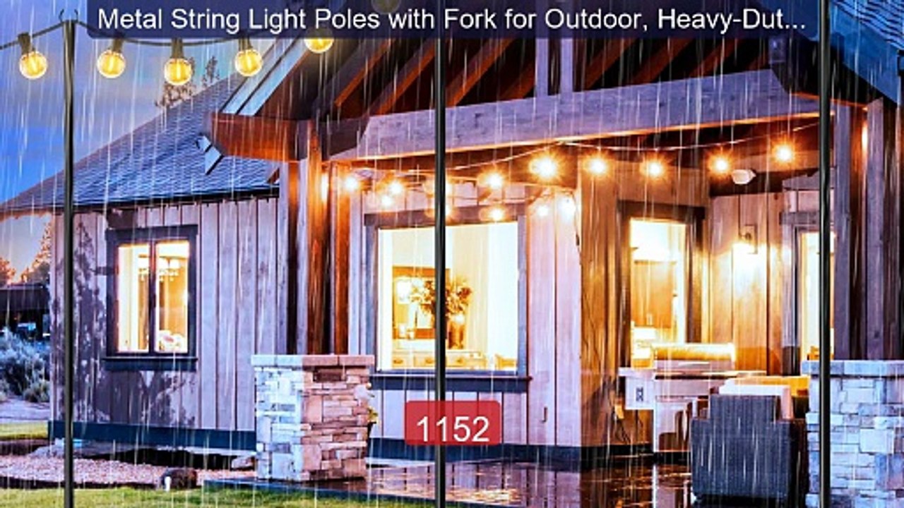 Metal String Light Poles with Fork for Outdoor, Heavy-Duty Adjusta... -- Best Deal 2026 | Shop Now!