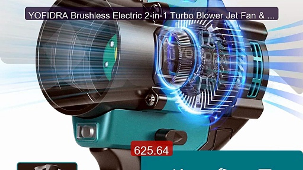 YOFIDRA Brushless Electric 2-in-1 Turbo Blower Jet Fan & Vacuu... -- Best Buy 2026 | Great Quality!