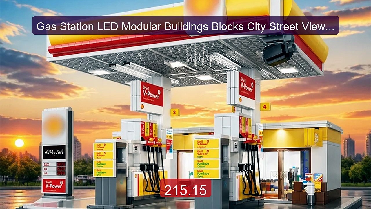 Gas Station LED Modular Buildings Blocks City Street View Hous... -- Best Buy 2026 | Great Quality!
