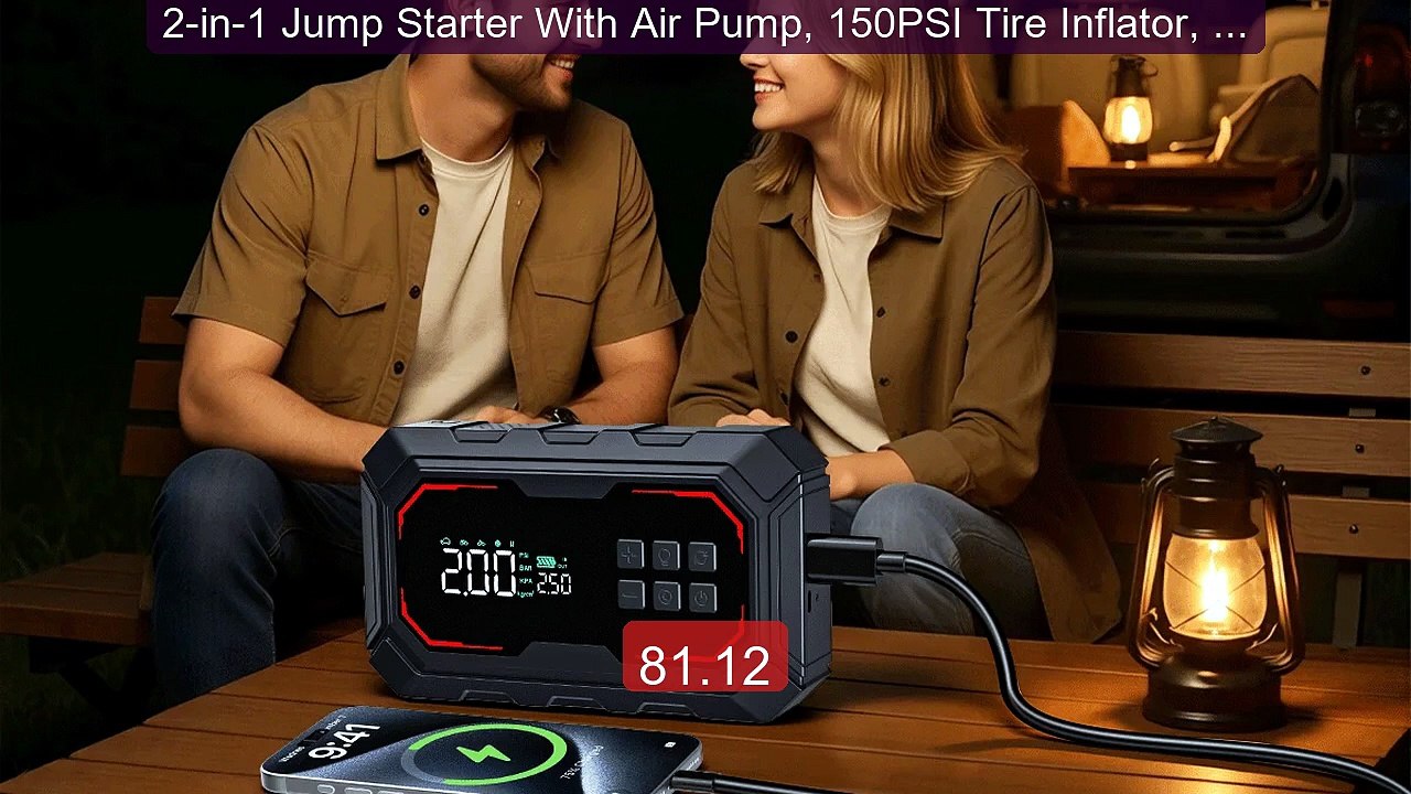 2-in-1 Jump Starter With Air Pump, 150PSI Tire Inflator, 1500A pea... -- Best Deal 2026 | Shop Now!