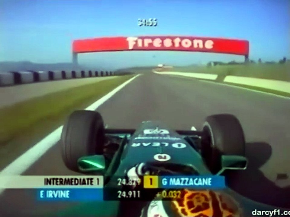 F1 – Eddie Irvine (Jaguar Cosworth V10) Onboard – Spain 2000