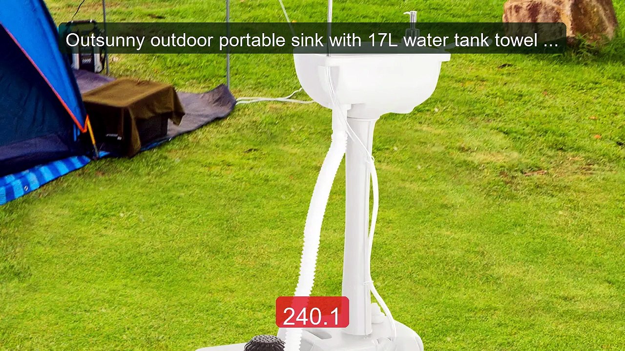 Outsunny outdoor portable sink with 17L water tank towel rack -- Hot Deal 2026 | Limited Offer!