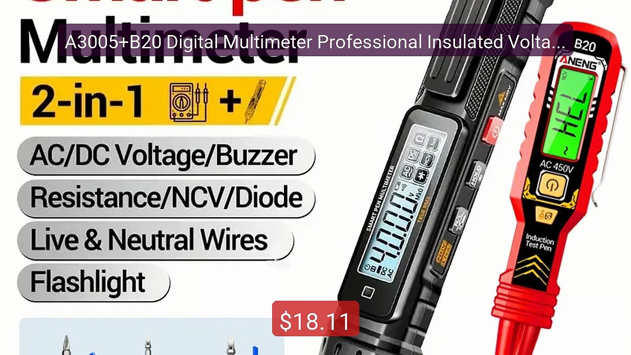 A3005+B20 Digital Multimeter Professional Insulated Voltage Te... -- Best Buy 2026 | Great Quality!