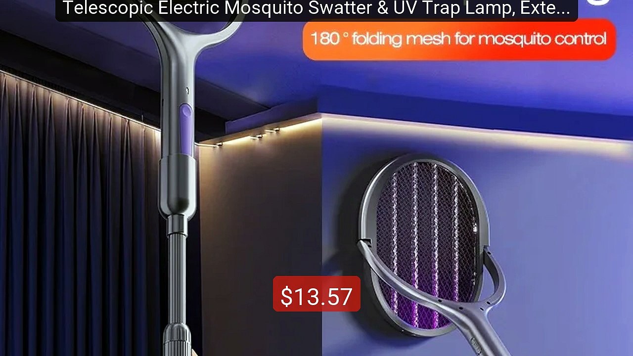 Telescopic Electric Mosquito Swatter & UV Trap Lamp, Extendab... -- Amazing Value 2026 | Must Have!