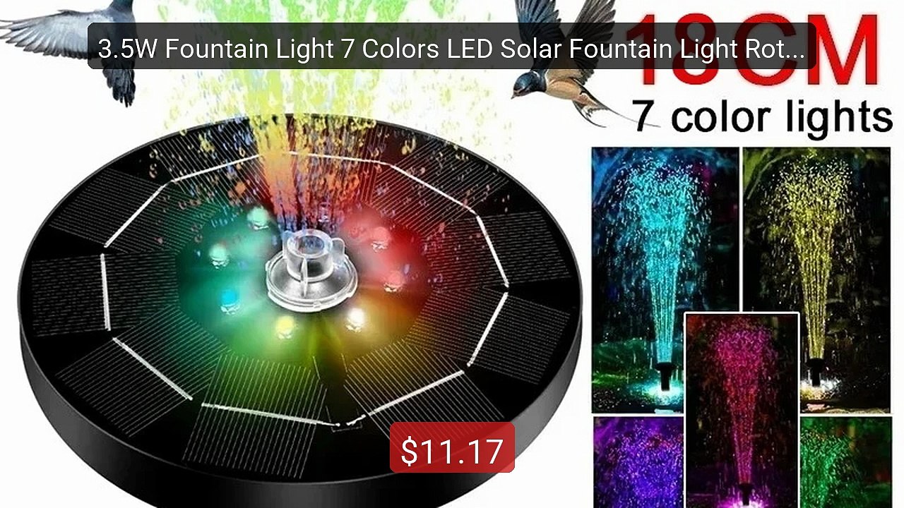 3.5W Fountain Light 7 Colors LED Solar Fountain Light Rotating Fou... -- Best Deal 2026 | Shop Now!