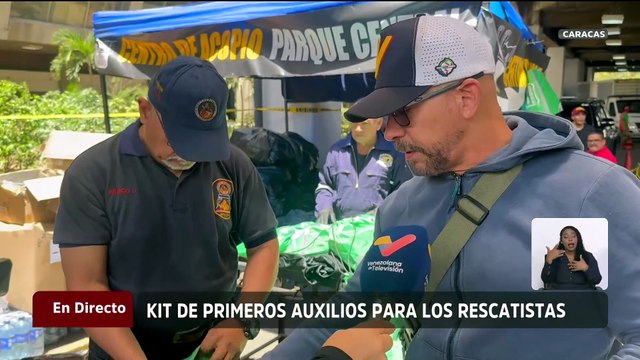Rescatistas del Gobierno de Caracas realizan kit de primeros auxilios para los afectados del sismos