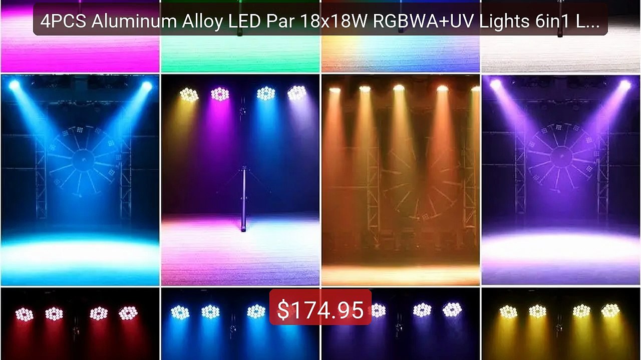 4PCS Aluminum Alloy LED Par 18x18W RGBWA+UV Lights 6in1 LED Lightin... -- Top Rated 2026 | Buy Now!