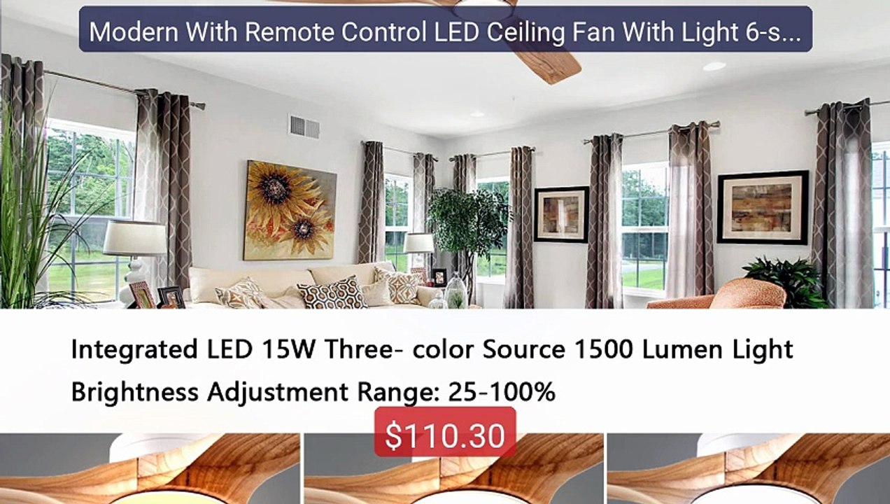 Modern With Remote Control LED Ceiling Fan With Light 6-speed ... -- Best Buy 2026 | Great Quality!