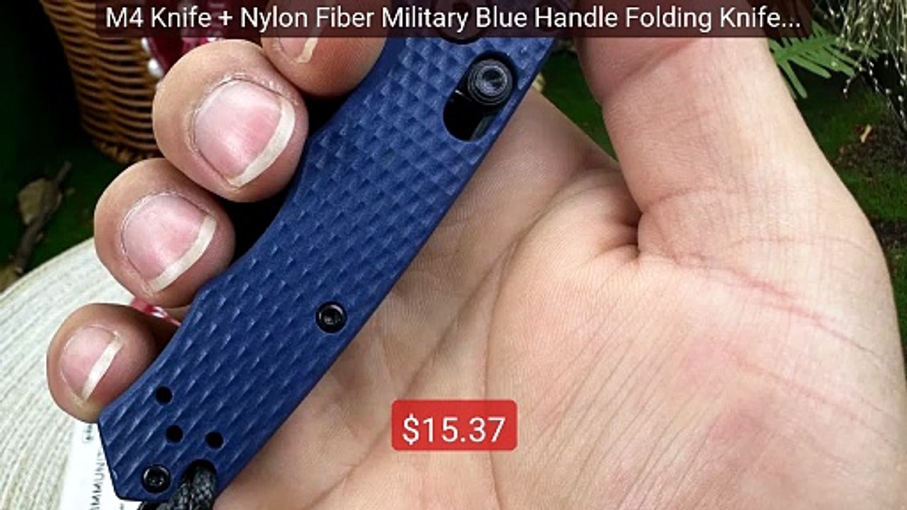 M4 Knife + Nylon Fiber Military Blue Handle Folding Knife, EDC... -- Best Buy 2026 | Great Quality!