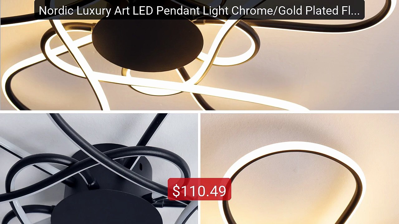 Nordic Luxury Art LED Pendant Light Chrome/Gold Plated Flow... -- Top Pick 2026 | Unbeatable Price!