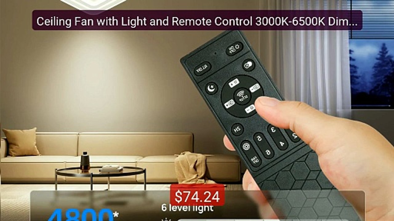 Ceiling Fan with Light and Remote Control 3000K-6500K Dimmable... -- Best Buy 2026 | Great Quality!