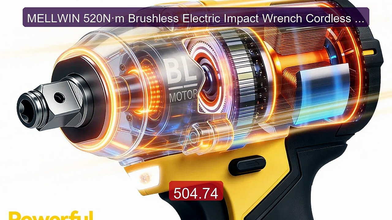 MELLWIN 520N·m Brushless Electric Impact Wrench Cordless Electric D... -- Top Rated 2026 | Buy Now!